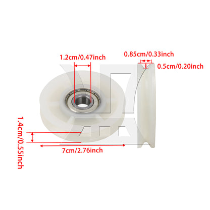 BQLZR 70x14mm Garage Door Nylon Cable Pulley Groove Bearing Idler Wheel Beige