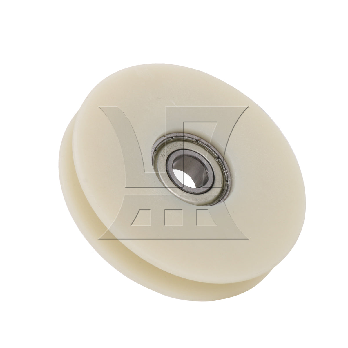 BQLZR 68mm OD Beige Nylon Cable Pulley Groove Bearing Idler Wheel for Gym Equipment