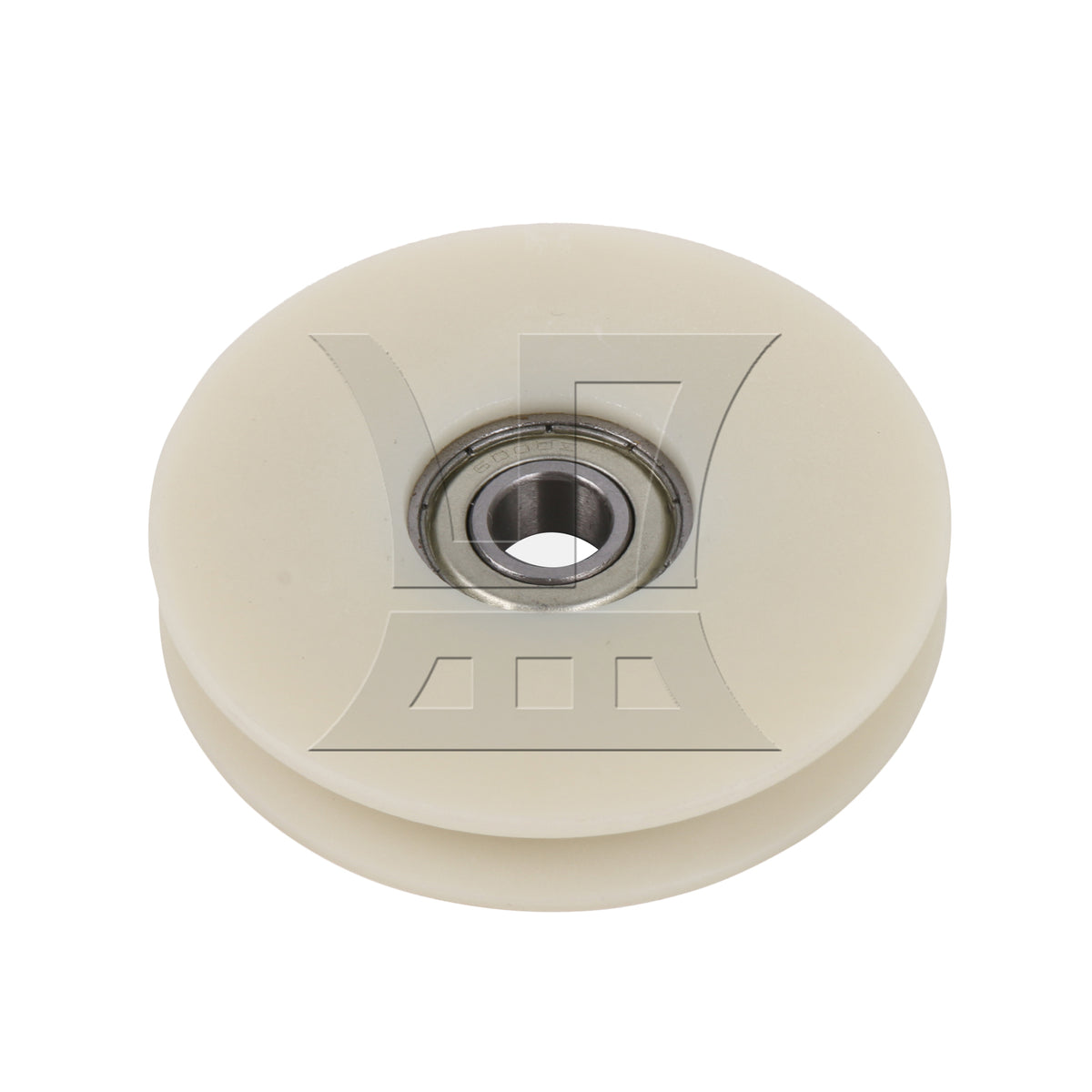 BQLZR 68mm OD Beige Nylon Cable Pulley Groove Bearing Idler Wheel for Gym Equipment