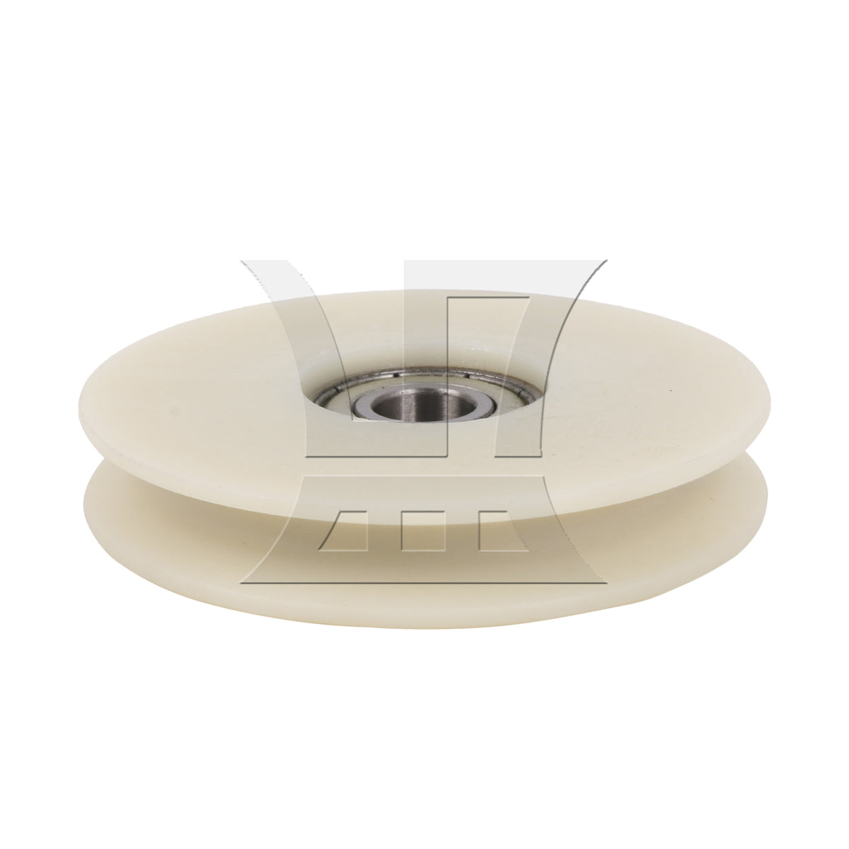 BQLZR 68mm OD Beige Nylon Cable Pulley Groove Bearing Idler Wheel for Gym Equipment