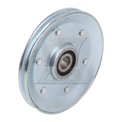BQLZR 90x10mm Silver V-Shape Iron Bearing Steel Cable Wheel Bearing Idler Pulley