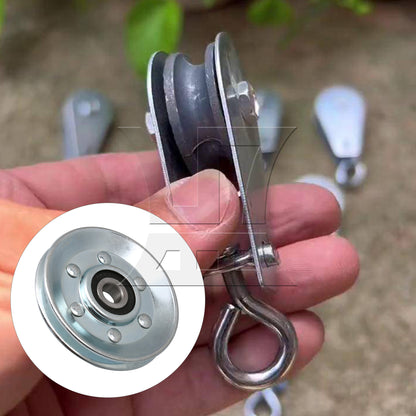 BQLZR 73x10x11mm Silver V Shape Iron Bearing Steel Cable Wheel Bearing Pulley 215KG