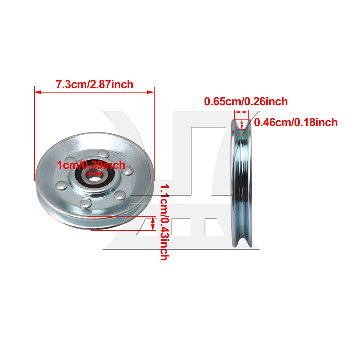BQLZR 73x10x11mm Silver V Shape Iron Bearing Steel Cable Wheel Bearing Pulley 215KG