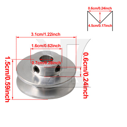 BQLZR 31x7mm Aluminum Alloy Step Pulley DIY Drilling Machine Transmission