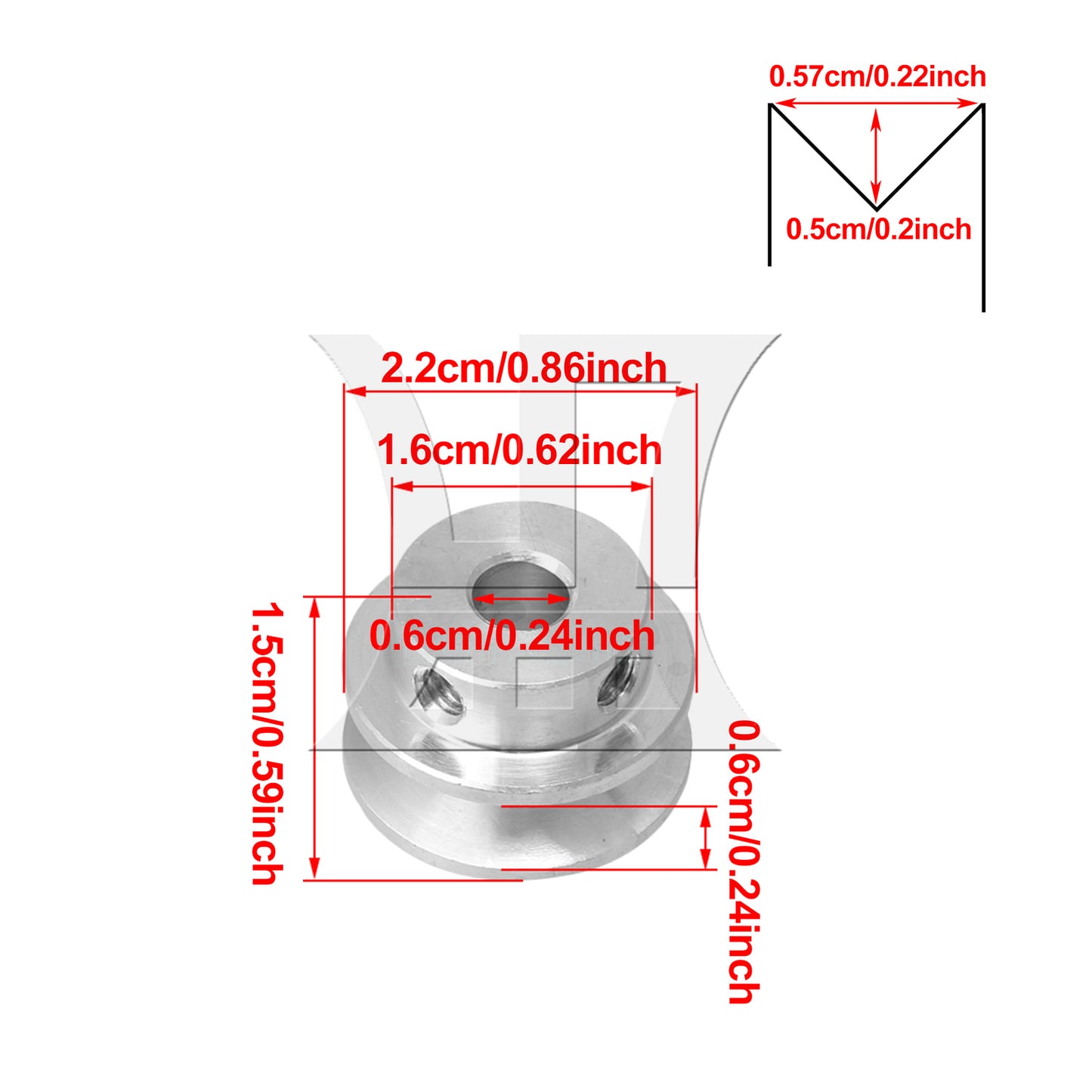BQLZR 22x6mm Single Step Pulley DIY Drilling Machine Transmission Tool