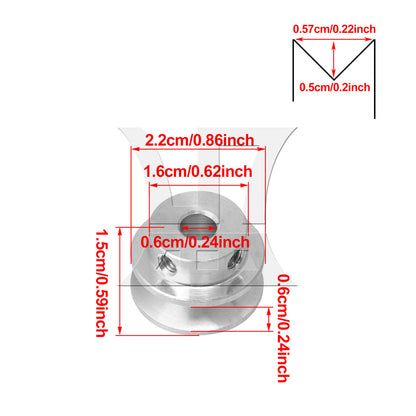 BQLZR 22x6mm Single Step Pulley DIY Drilling Machine Transmission Tool