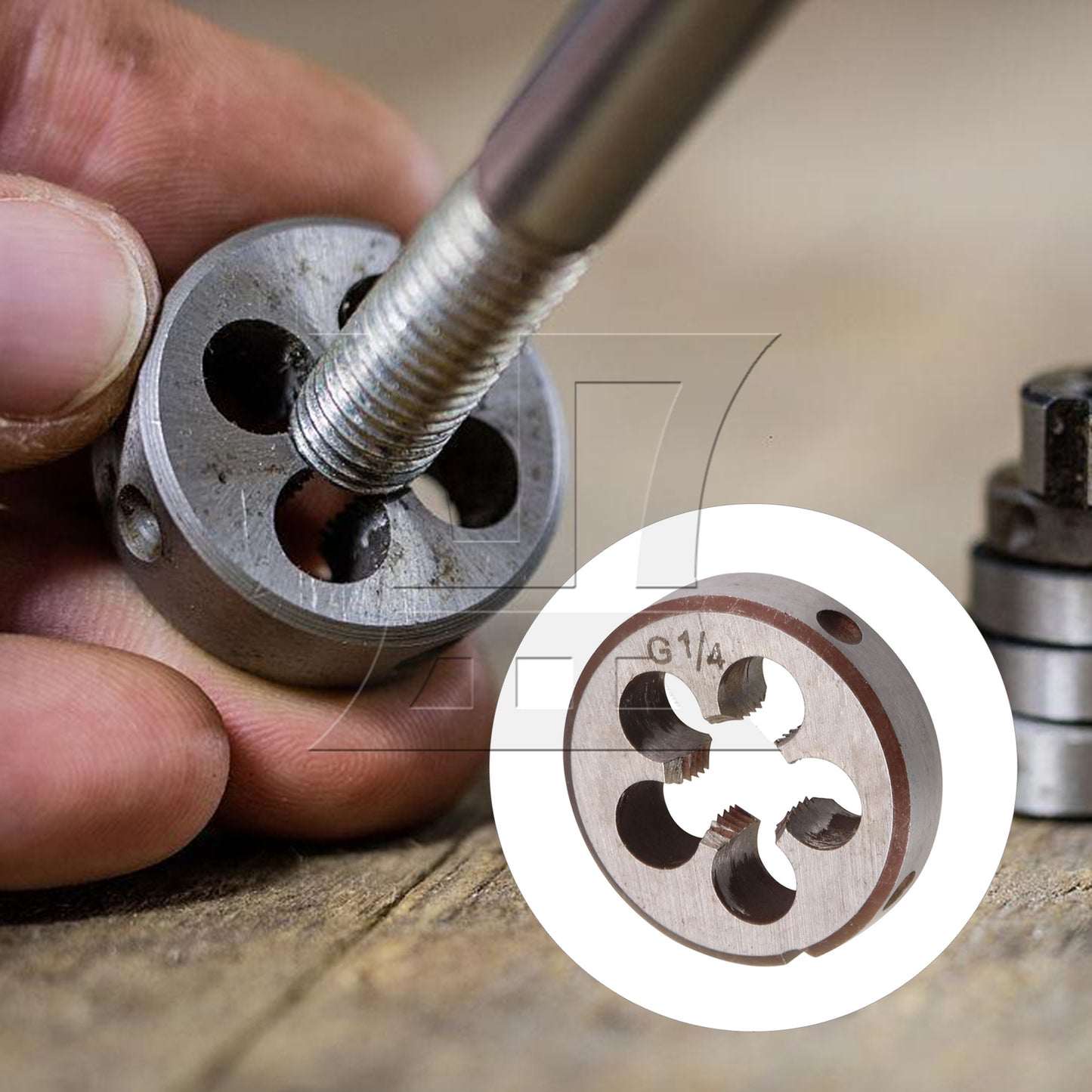 BQLZR 38x10mm Alloy Steel BSP 1/4 Threading Tool Screw Thread Die Screwing Round Die