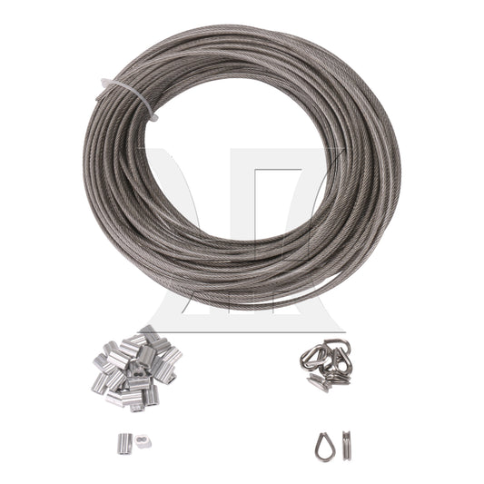 BQLZR 100 Feet Wire Rope Stainless Steel Cable Railing Accessories for Wood Posts