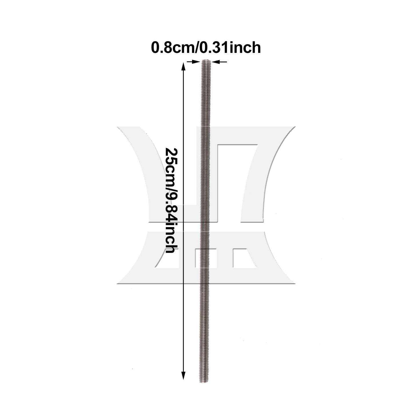 BQLZR Stainless Steel Fully Threaded Rods Bars M8x250mm for Machine Tools