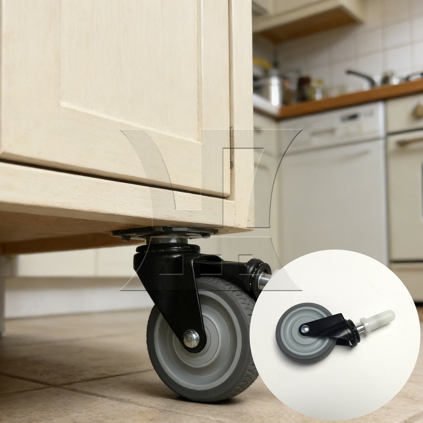 BQLZR 4 Pcs 11x35mm Heavy Duty Swivel Caster Wheels Trolley Furniture Replace Parts