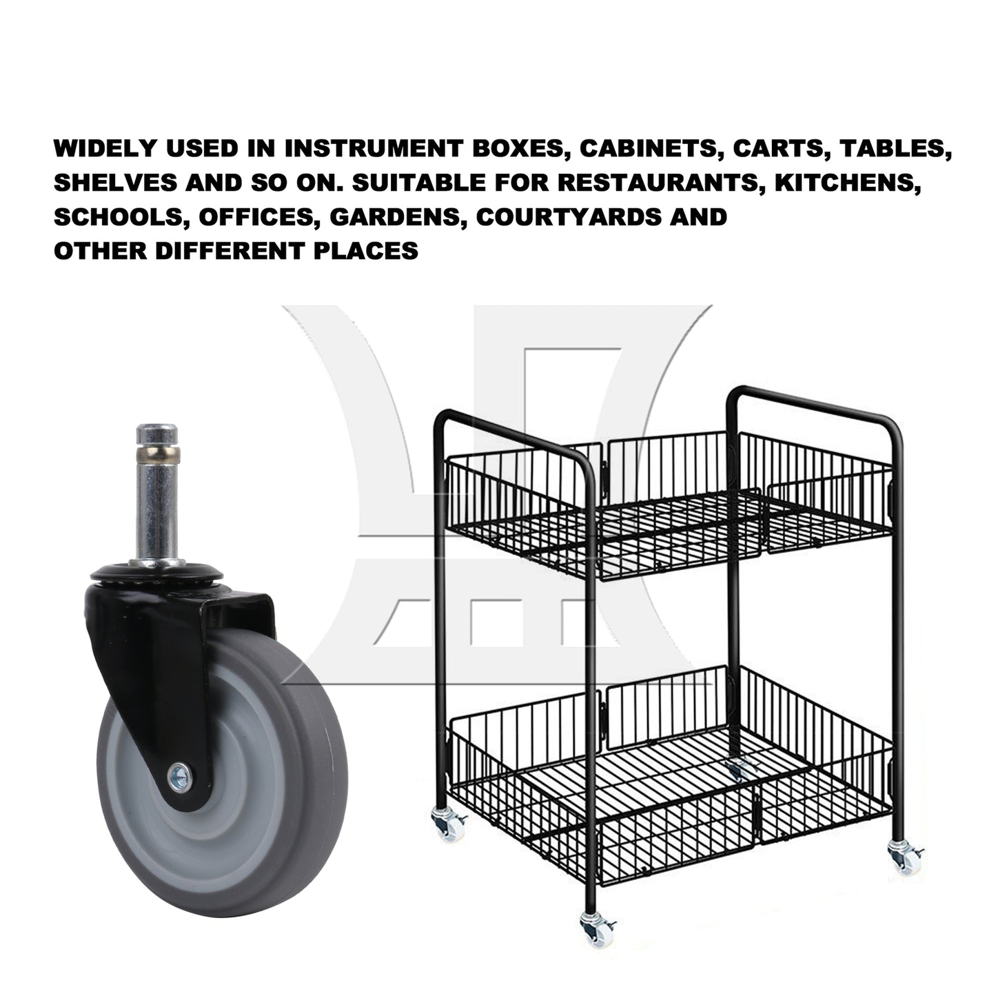 BQLZR 4 Pcs 11x35mm Heavy Duty Swivel Caster Wheels Trolley Furniture Replace Parts