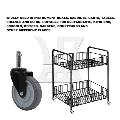 BQLZR 4 Pcs 11x35mm Heavy Duty Swivel Caster Wheels Trolley Furniture Replace Parts