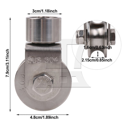 BQLZR U Track Rollers Bearing 440.92lbs 1.89 Inches for Folding Sliding Doors