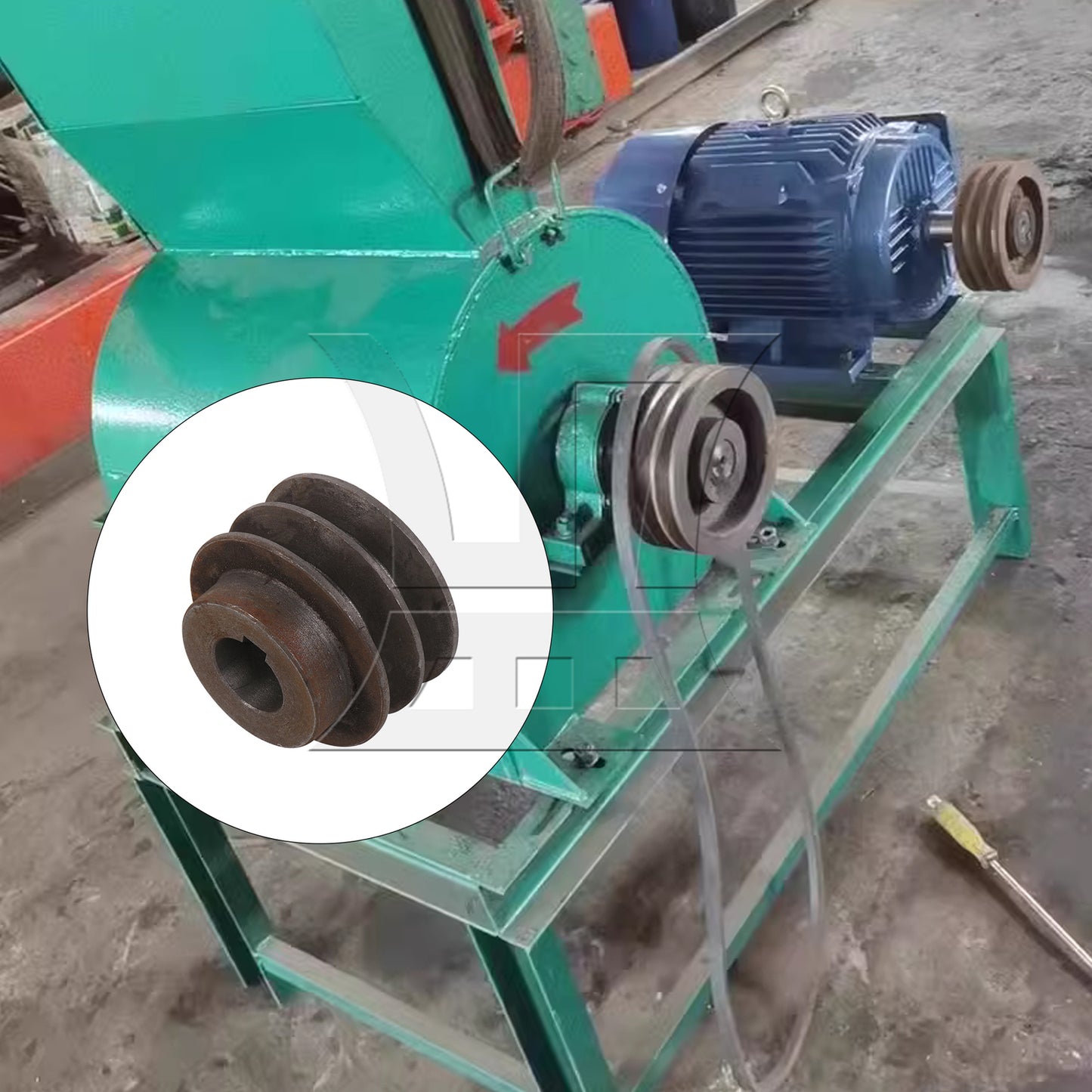 BQLZR Double Slotted Web Sheave Roller for 4L A V-Belt 2.68 Inch OD 1" Fixed Bore