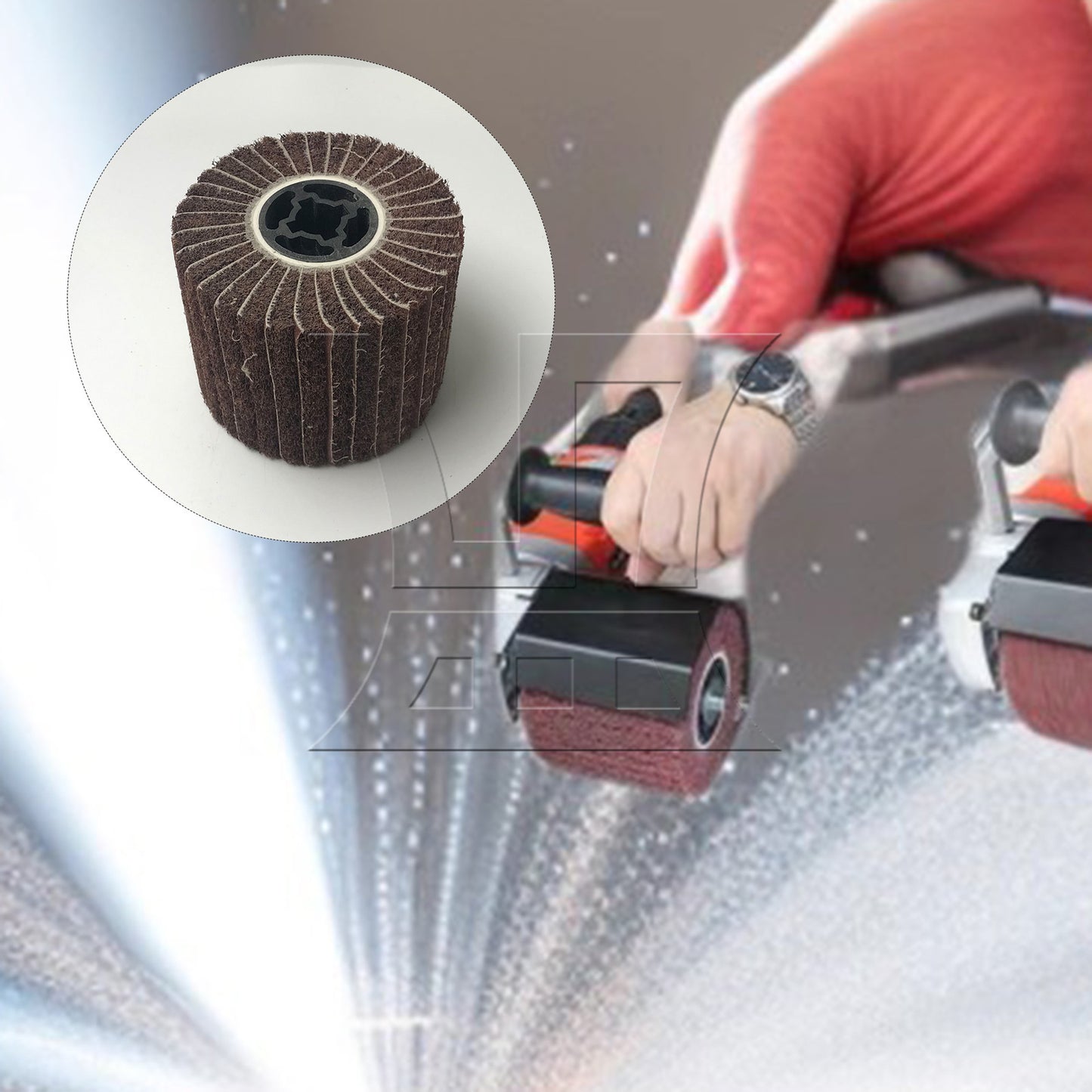 BQLZR 2Pieces 120 Grits Buffing Flap Wheels for The Surface Treatment Productions