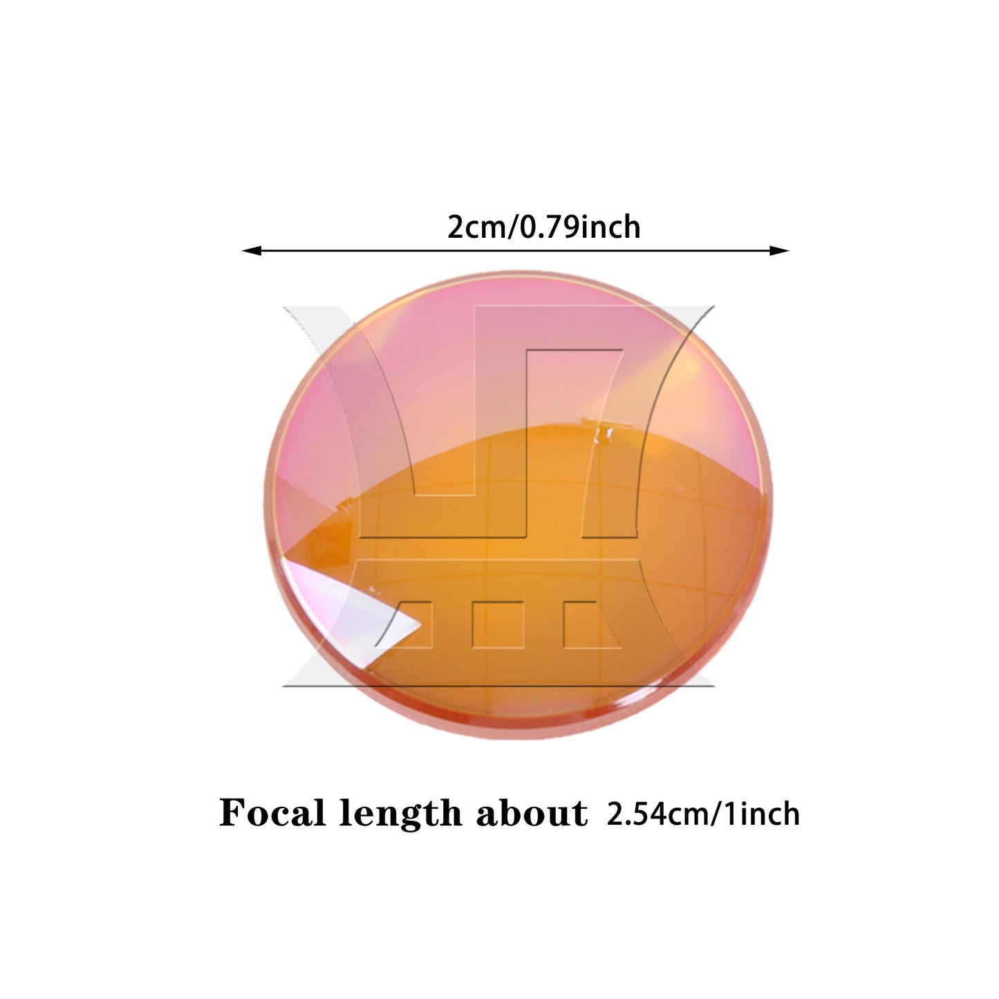 BQLZR 20mm Focus Lens Mirror for 80-150W CO2 Engraving Machine 1 Inch Focal Length