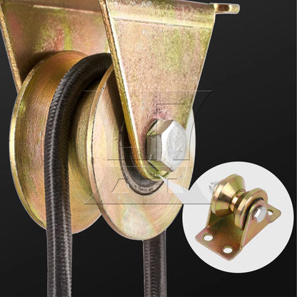 BQLZR 4 Pieces Groove Wheel Pulley for V Shape Belt Rolling Gate 1.26" 440 Lbs Load