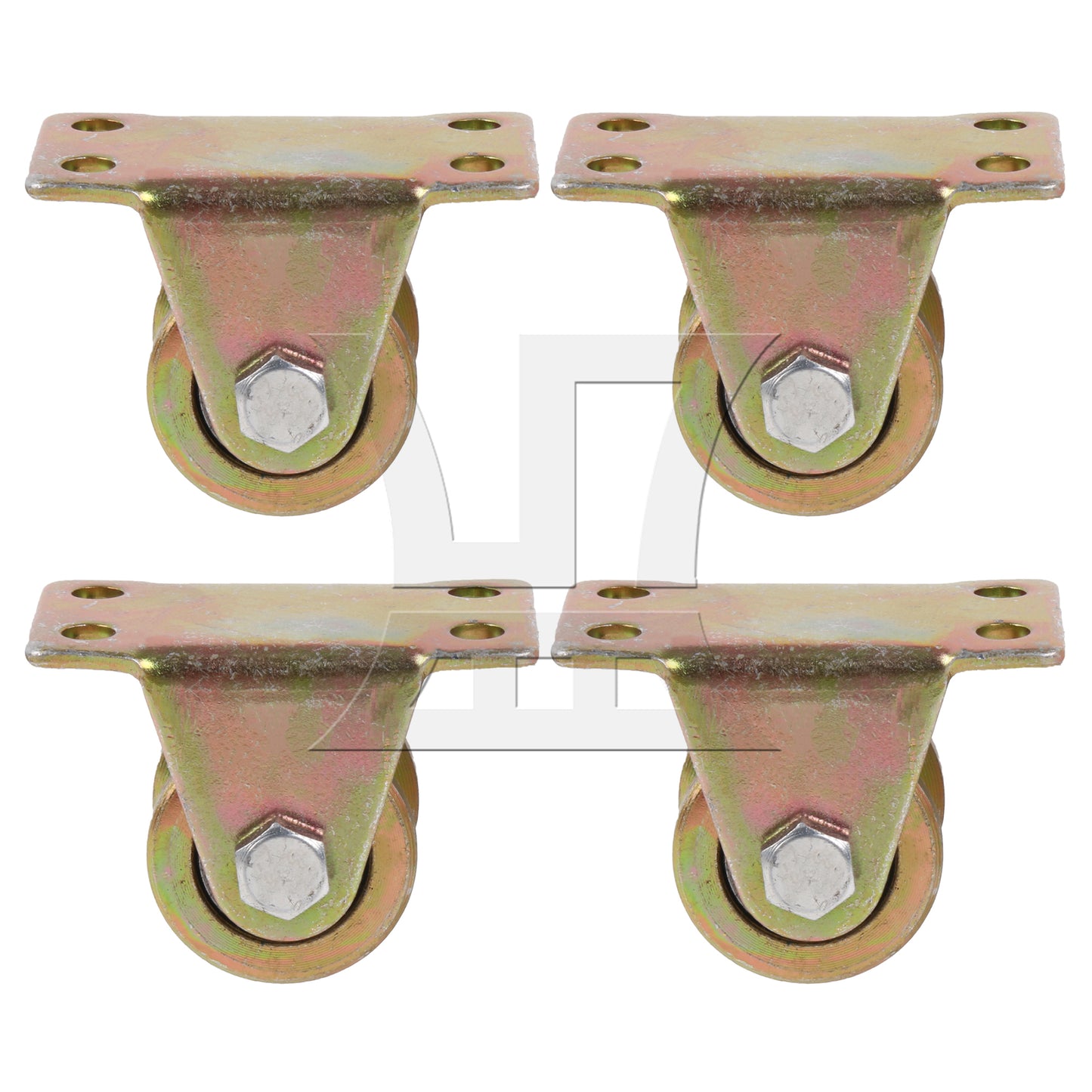 BQLZR 4 Pieces Groove Wheel Pulley for V Shape Belt Rolling Gate 1.26" 440 Lbs Load