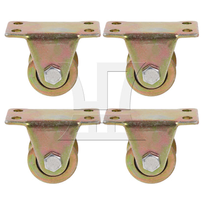 BQLZR 4 Pieces Groove Wheel Pulley for V Shape Belt Rolling Gate 1.26" 440 Lbs Load