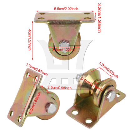 BQLZR 4 Pieces Groove Wheel Pulley for V Shape Belt Rolling Gate 1.26" 440 Lbs Load