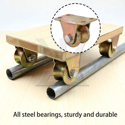 BQLZR 4 Pieces Groove Wheel Pulley for V Shape Belt Rolling Gate 1.26" 440 Lbs Load