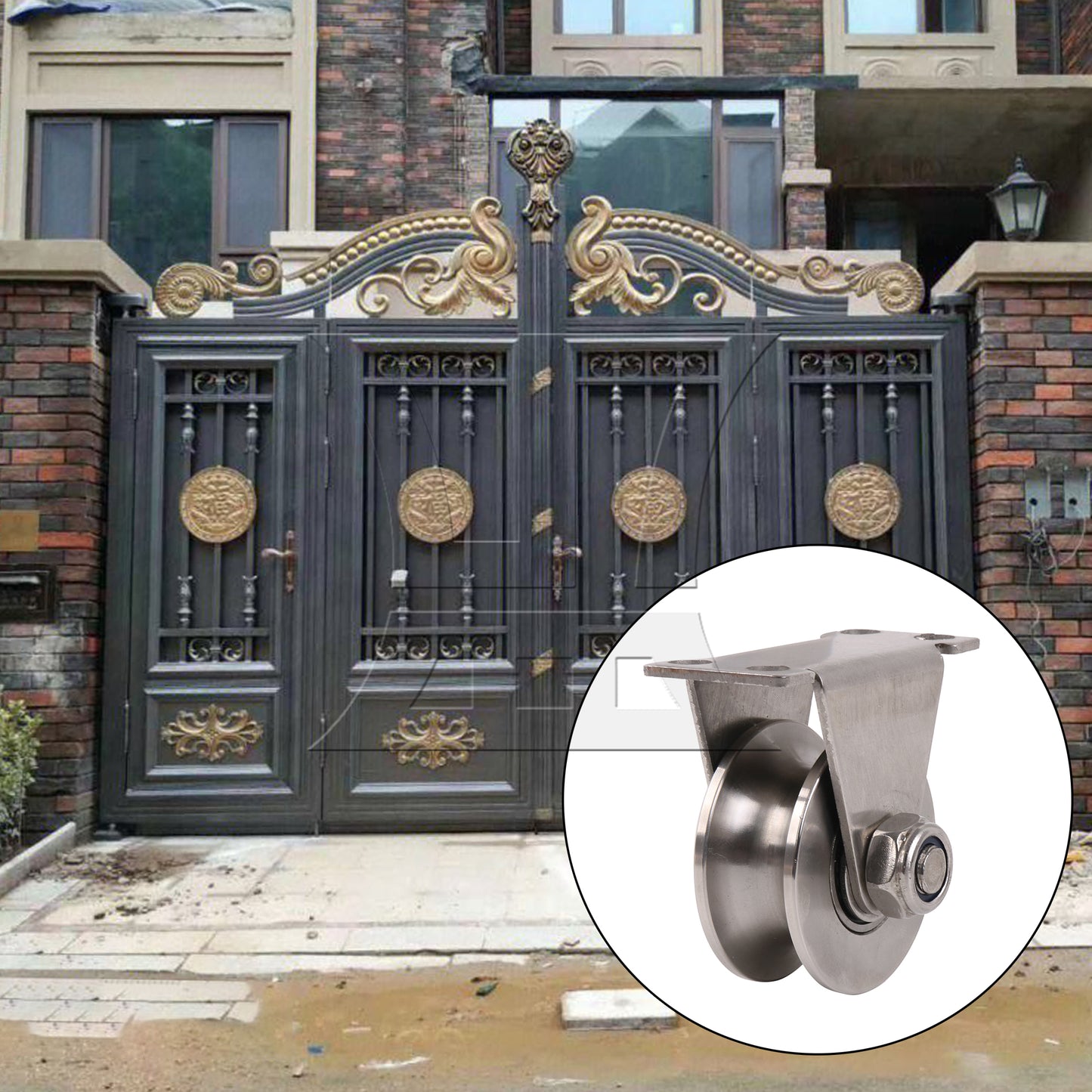 BQLZR U-Shaped Bracket Wheel Roller w/ Bracket for Patio Sliding Door 1.89" 100 Lbs