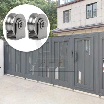 BQLZR 2 Pieces Stainless Steel Sliding Gate Roller for Inverted Tracks 1.89" 100 Lbs