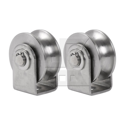 BQLZR 2 Pieces Stainless Steel Sliding Gate Roller for Inverted Tracks 1.89" 100 Lbs