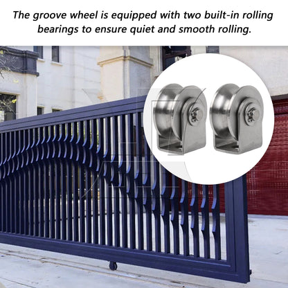 BQLZR 2 Pieces Stainless Steel Sliding Gate Roller for Inverted Tracks 1.89" 100 Lbs