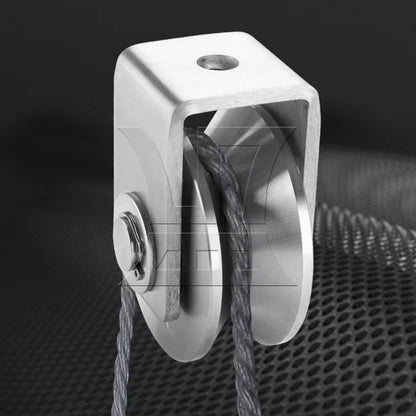 BQLZR 2 Pieces V-Shaped Bracket Wheel Roller Pulley with Bracket 1.89" 100 Lbs Load