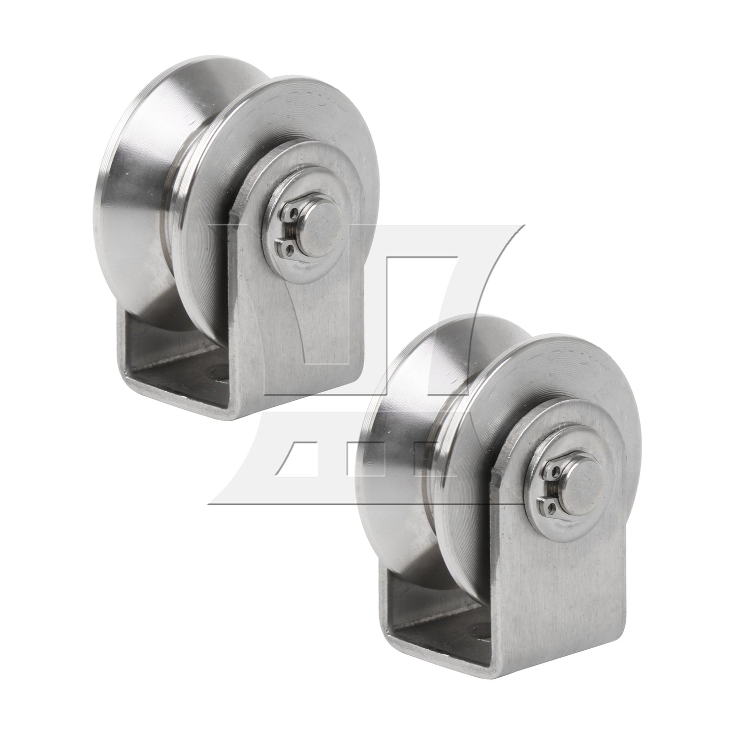BQLZR 2 Pieces V-Shaped Bracket Wheel Roller Pulley with Bracket 1.89" 100 Lbs Load