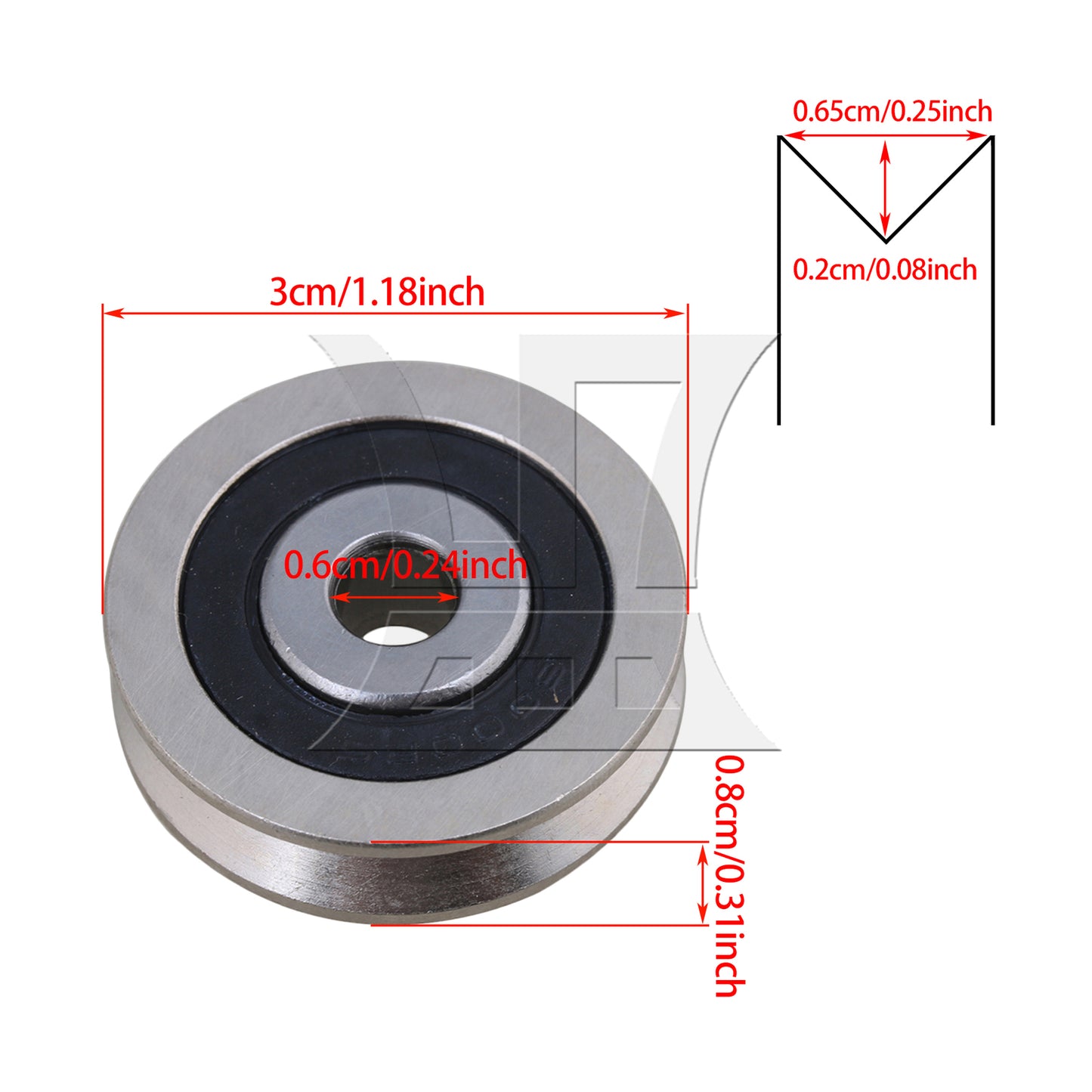 BQLZR 1pc V-groove Steel Bearing Pulley 6x30x8mm for Industrial Equipment