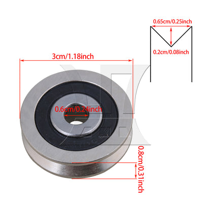 BQLZR 1pc V-groove Steel Bearing Pulley 6x30x8mm for Industrial Equipment