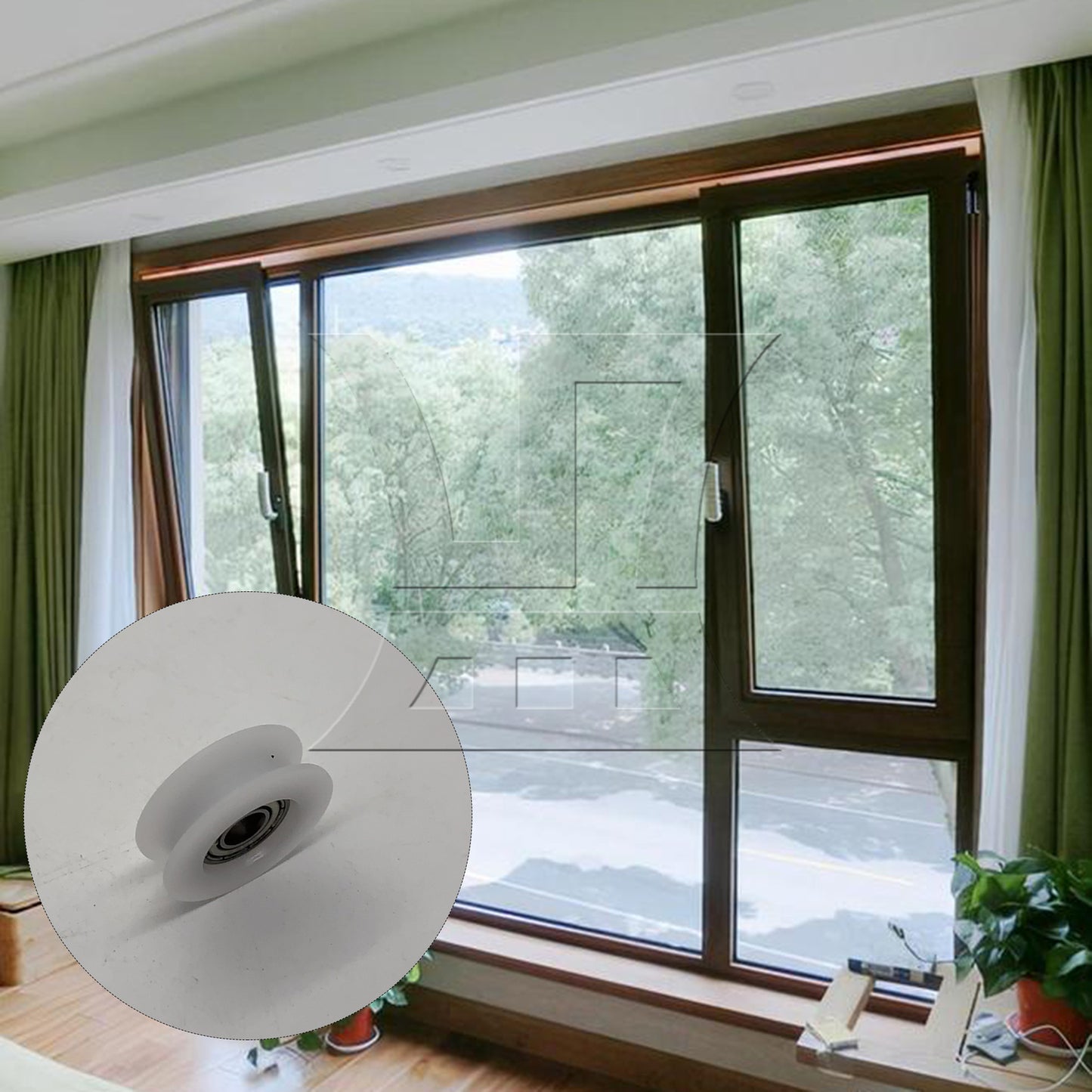 BQLZR 1pc Plastic Guide Bearing Pulley Wheel 6 x 27 x 9mm White for Doors Windows Shower Drawer Pulleys