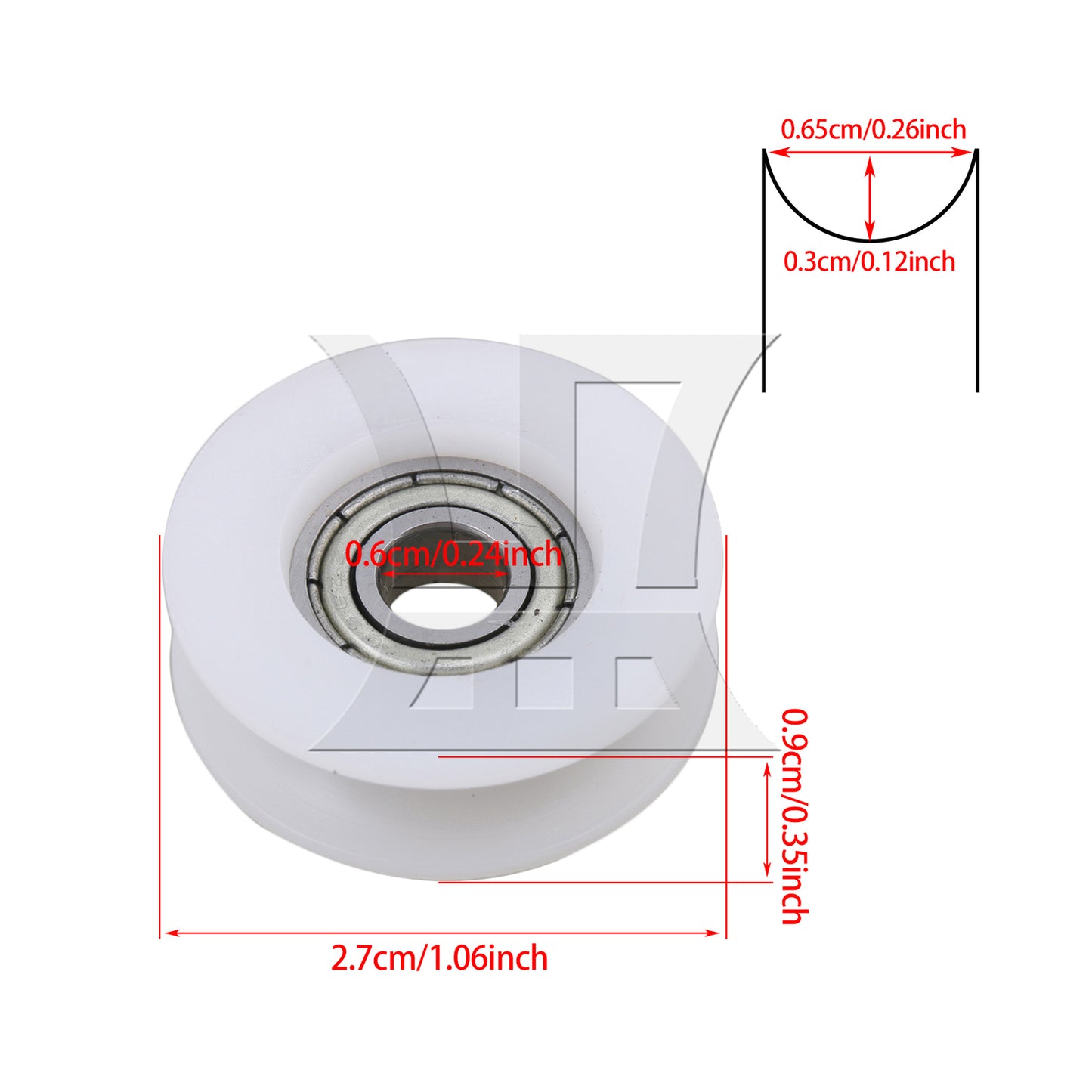 BQLZR 1pc Plastic Guide Bearing Pulley Wheel 6 x 27 x 9mm White for Doors Windows Shower Drawer Pulleys