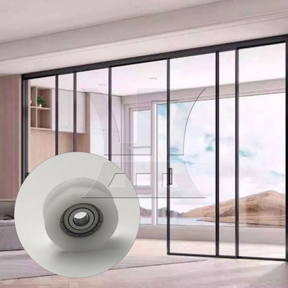 BQLZR 1pc Plastic Guide Bearing Pulley Wheel 6 x 30 x 10mm White For Doors, Windows, Shower Drawer Pulleys