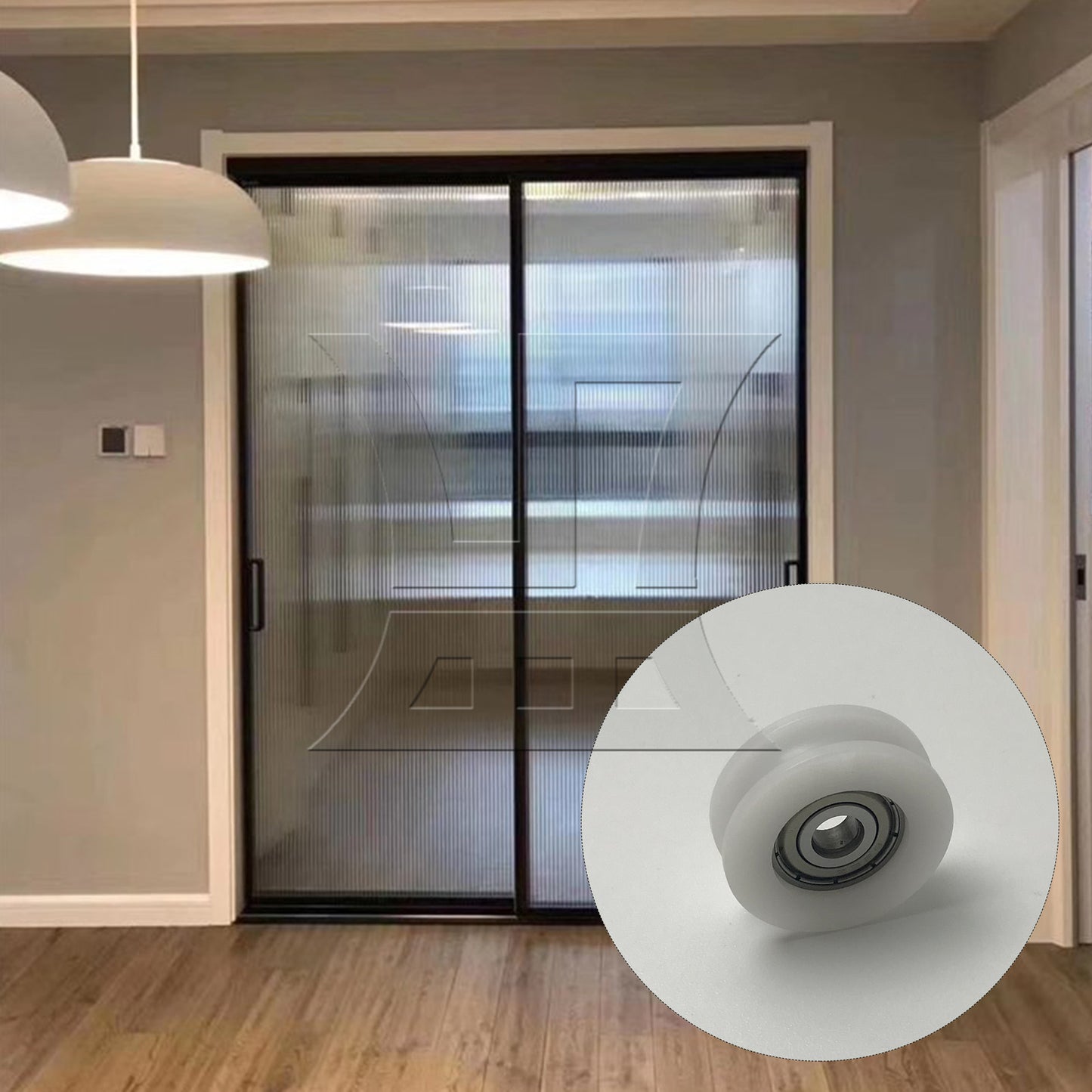 BQLZR 1pc Plastic Guide Bearing Pulley Wheel 6 x 30 x 10mm White For Doors, Windows, Shower Drawer Pulleys