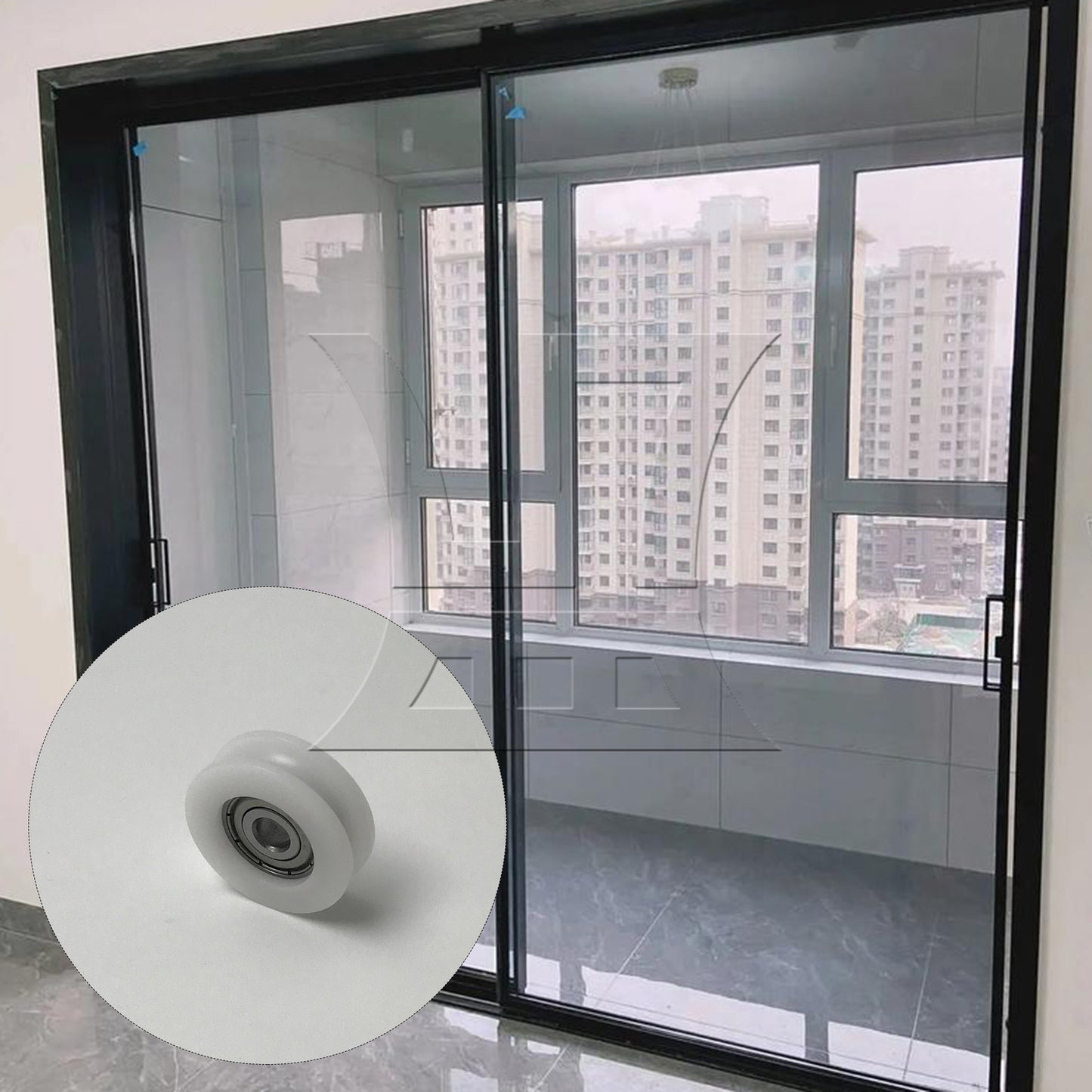 BQLZR 1pc Plastic Guide Bearing Pulley Wheel 6 x 30 x 10mm White For Doors, Windows, Shower Drawer Pulleys