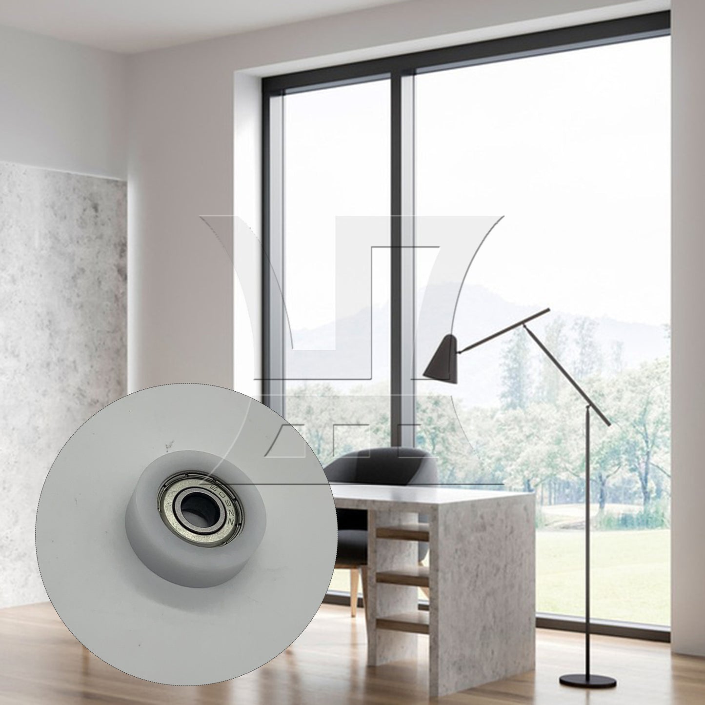 BQLZR 1pc Flat Plastic Coated Pulley 8x30x10MM White for Furniture Hardware Accessories