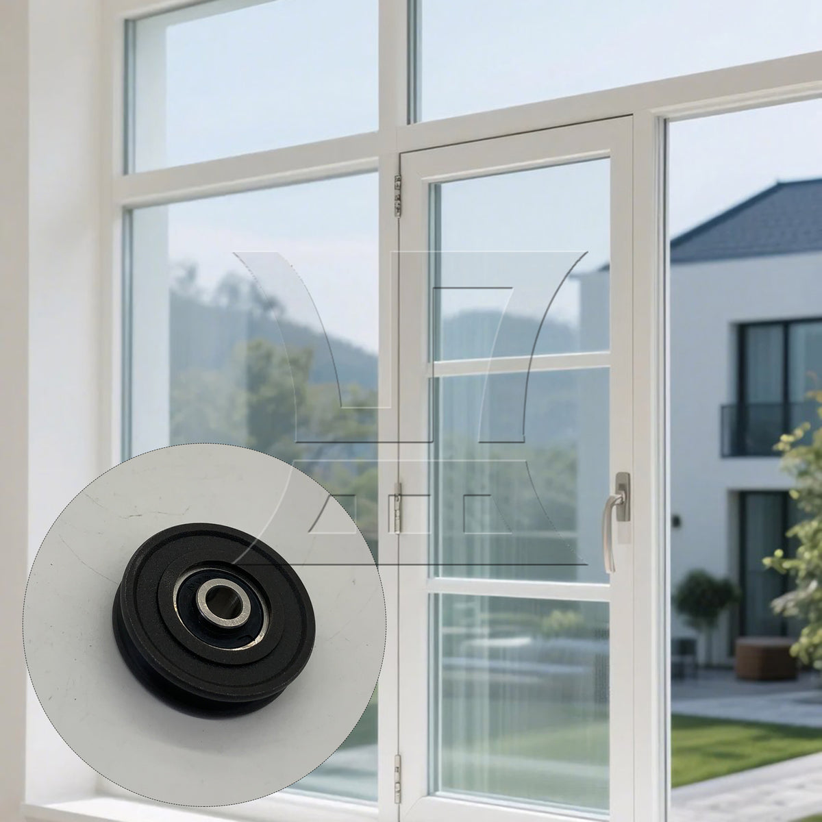 BQLZR 1pc Bearing Pulley Wheel 8 x 45 x 11.5mm Black For Metal Wheel Push Doors And Windows Tracks