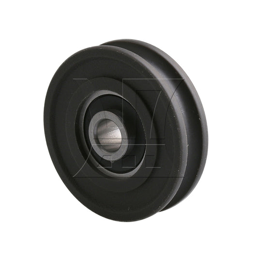 BQLZR 1pc Bearing Pulley Wheel 8 x 45 x 11.5mm Black For Metal Wheel Push Doors And Windows Tracks