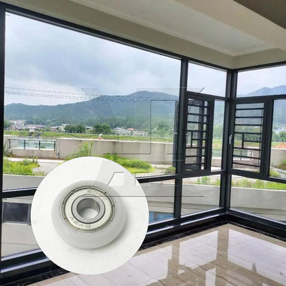 BQLZR 1pc Spherical Arc Pulley 8x27.5x8mm White Door And Window Pulleys