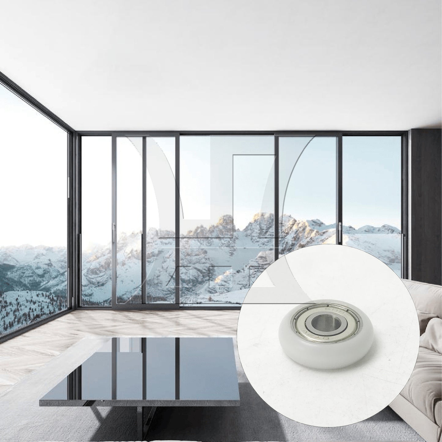 BQLZR 1pc Spherical Arc Pulley 8x27.5x8mm White Door And Window Pulleys