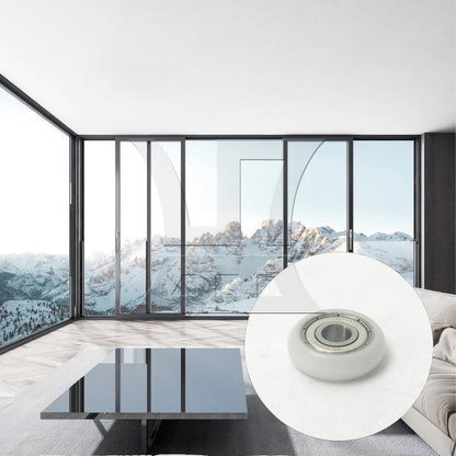 BQLZR 1pc Spherical Arc Pulley 8x27.5x8mm White Door And Window Pulleys