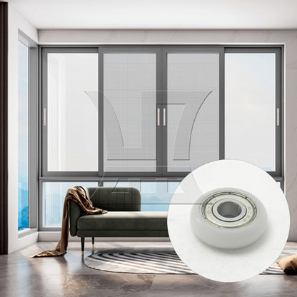 BQLZR 1pc Spherical Arc Pulley 8x27.5x8mm White Door And Window Pulleys