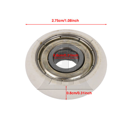 BQLZR 1pc Spherical Arc Pulley 8x27.5x8mm White Door And Window Pulleys
