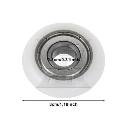 BQLZR 1pcs Spherical Arc Pulley 8x30x8.5mm White Arc Plastic Bearing