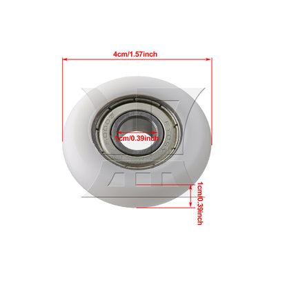 BQLZR 1pcs Spherical Arc Pulley 10x40x40mm White Arc Plastic Bearing