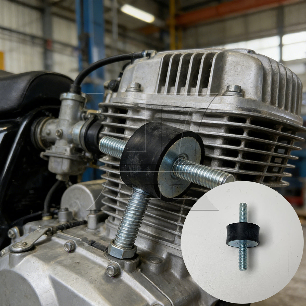 BQLZR 1pc Double-Headed Rubber Studs Shock Absorber M8 x 30 x 15mm Air Compressor Shock Absorber Diesel Engine Shock Absorber