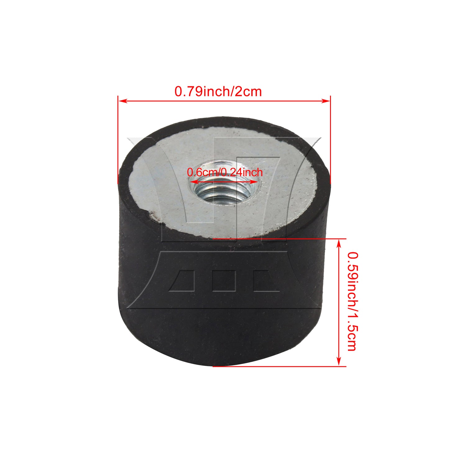 BQLZR 1pc M6 DE Rubber Shock Absorber 20x15mm for Shock Resistant Products